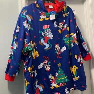 Disney Blue Hooded Blanket with Mickey Mouse Print large/xl